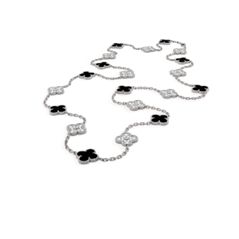 Vintage Alhambra long necklace with 20 lucky four-leaf motifs